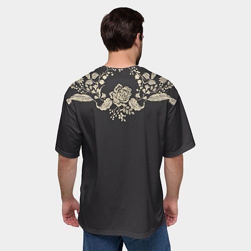 Мужская футболка оверсайз Винтажная роза / 3D-принт – фото 4