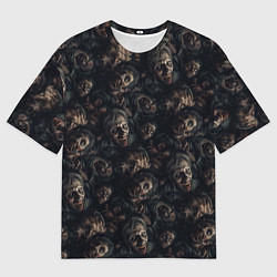 Футболка оверсайз мужская Паттерн из реалистичных зомби, цвет: 3D-принт
