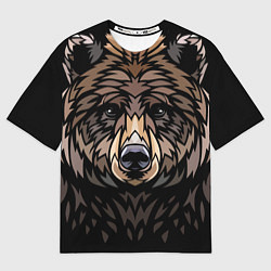 Футболка оверсайз мужская Медведь в этническом стиле, цвет: 3D-принт