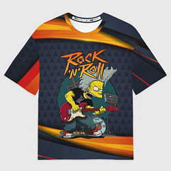 Футболка оверсайз мужская Simpsons RocknRoll, цвет: 3D-принт