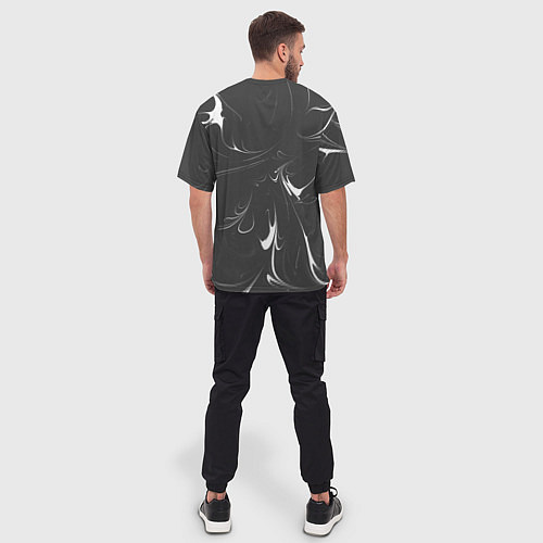 Мужская футболка оверсайз Черно-белый узор / 3D-принт – фото 4