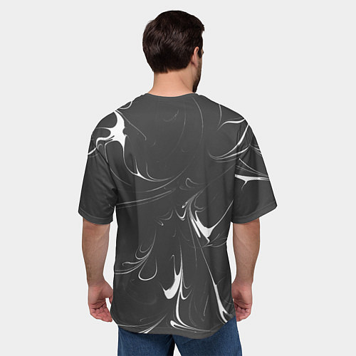 Мужская футболка оверсайз Черно-белый узор / 3D-принт – фото 4