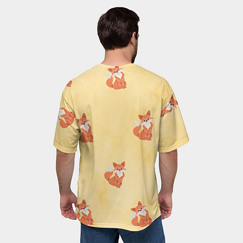 Мужская футболка оверсайз Наблюдательные лисята / 3D-принт – фото 4