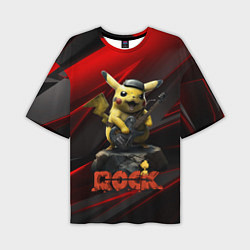 Мужская футболка оверсайз Pikachu Rock style