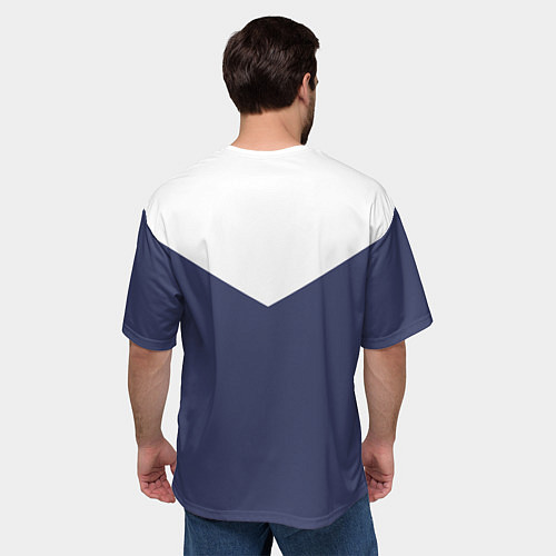 Мужская футболка оверсайз FIRM бело-синий / 3D-принт – фото 4