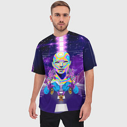 Футболка оверсайз мужская Goddess with two Beerus - vaporwave, цвет: 3D-принт — фото 2