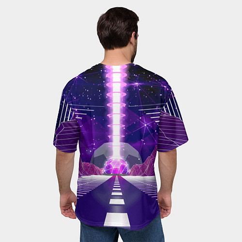 Мужская футболка оверсайз Goddess with two Beerus - vaporwave / 3D-принт – фото 4