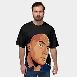 Футболка оверсайз мужская Дуэйн Джонсон бровь, цвет: 3D-принт — фото 2