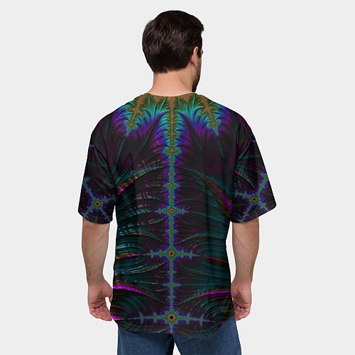 Мужская футболка оверсайз Скелетный фрактал / 3D-принт – фото 4