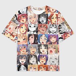 Футболка оверсайз мужская Anime hentai ahegao manga, цвет: 3D-принт
