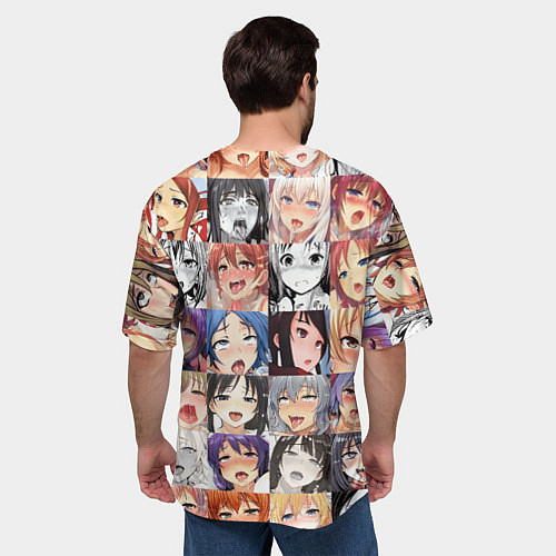 Мужская футболка оверсайз Anime hentai ahegao manga / 3D-принт – фото 4