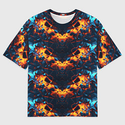 Мужская футболка оверсайз Разломы и свечение плит