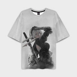 Футболка оверсайз мужская YoRHa 2-gou B-gata - android, цвет: 3D-принт