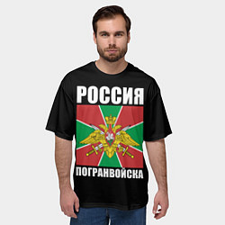 Футболка оверсайз мужская Погранвойска России, цвет: 3D-принт — фото 2