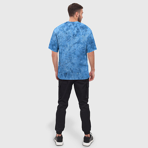 Мужская футболка оверсайз Синий камень / 3D-принт – фото 4