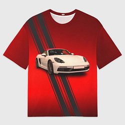 Футболка оверсайз мужская Немецкий спортивный автомобиль Porsche, цвет: 3D-принт