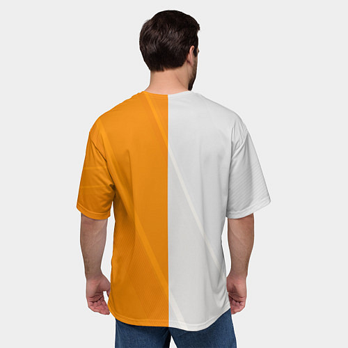 Мужская футболка оверсайз Counter Strike 2 White Orange Stripes / 3D-принт – фото 4