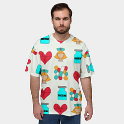 Футболка оверсайз мужская Вакцина, пипюпи и сердце, цвет: 3D-принт — фото 2