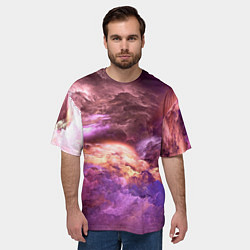 Футболка оверсайз мужская Фиолетовое облако, цвет: 3D-принт — фото 2