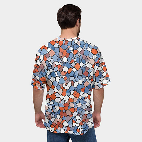 Мужская футболка оверсайз Красочная мозаика / 3D-принт – фото 4
