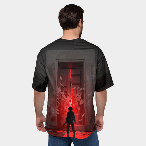 Мужская футболка оверсайз Control / 3D-принт – фото 4