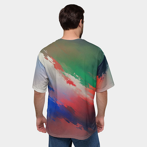 Мужская футболка оверсайз Абстрактный туман / 3D-принт – фото 4
