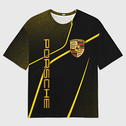 Футболка оверсайз мужская Porsche - Gold line, цвет: 3D-принт