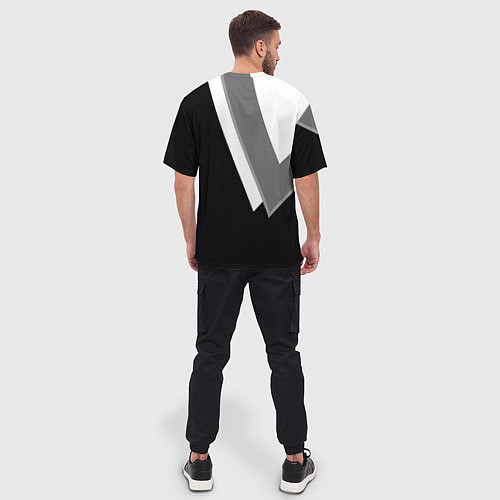 Мужская футболка оверсайз Бмв - классический черный / 3D-принт – фото 4