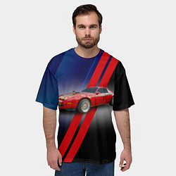 Футболка оверсайз мужская Американский маслкар Pontiac Firebird 3 поколение, цвет: 3D-принт — фото 2