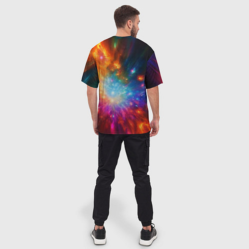 Мужская футболка оверсайз Космическая многомерность / 3D-принт – фото 4