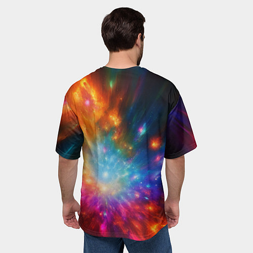 Мужская футболка оверсайз Космическая многомерность / 3D-принт – фото 4