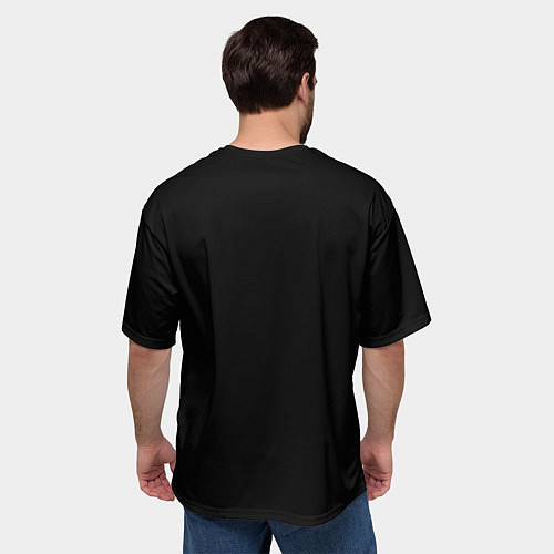 Мужская футболка оверсайз Black minimalistik / 3D-принт – фото 4
