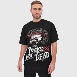 Футболка оверсайз мужская Punks not dead - анархия, цвет: 3D-принт — фото 2