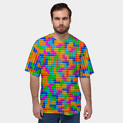 Футболка оверсайз мужская Крупные блоки Тетрис, цвет: 3D-принт — фото 2