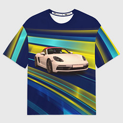 Футболка оверсайз мужская Спортивная немецкая машина Porsche 911, цвет: 3D-принт