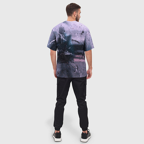 Мужская футболка оверсайз Пурпурный туман / 3D-принт – фото 4