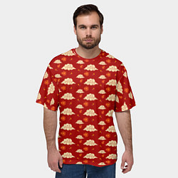 Футболка оверсайз мужская Облака Сакура Звезды, цвет: 3D-принт — фото 2