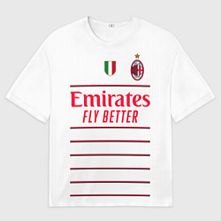 Футболка оверсайз мужская Рафаэль Леао Милан форма 2223 гостевая, цвет: 3D-принт