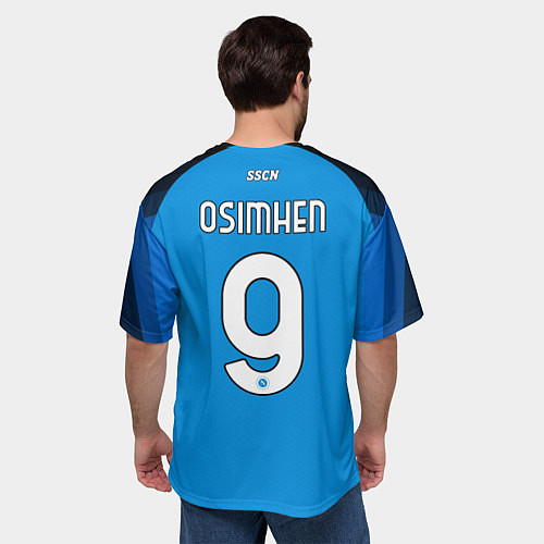 Мужская футболка оверсайз Виктор Осимхен Наполи форма 2223 домашняя / 3D-принт – фото 4