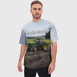 Футболка оверсайз мужская Farming Simulator - Игрушечный зеленый, цвет: 3D-принт — фото 2