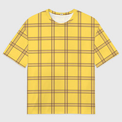 Мужская футболка оверсайз Желто-коричневая клетка