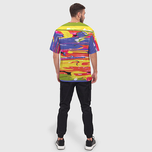 Мужская футболка оверсайз Красочный бум / 3D-принт – фото 4
