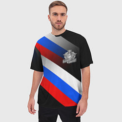 Футболка оверсайз мужская Пограничные войска - флаг РФ, цвет: 3D-принт — фото 2