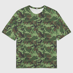 Футболка оверсайз мужская Камуфляж зелёный, цвет: 3D-принт