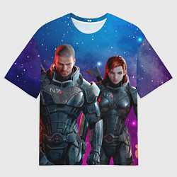 Мужская футболка оверсайз Mass Effect N7 space