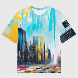 Футболка оверсайз мужская Палитра города, цвет: 3D-принт