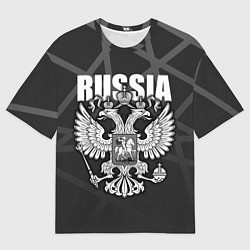 Футболка оверсайз мужская Russia - герб РФ, цвет: 3D-принт
