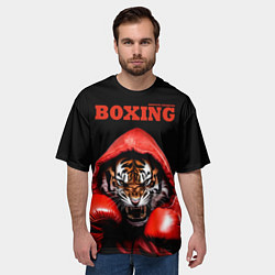 Футболка оверсайз мужская Boxing tiger, цвет: 3D-принт — фото 2