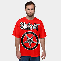 Футболка оверсайз мужская Slipknot - пентаграмма, цвет: 3D-принт — фото 2
