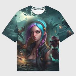 Футболка оверсайз мужская Jinx art Arcane League of Legends, цвет: 3D-принт